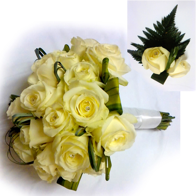 Bridal Hand Tied and Grooms Buttonhole