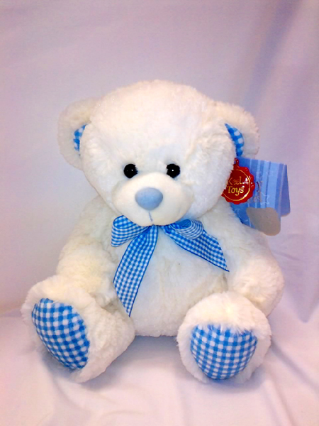 Blue & White Teddy Bear