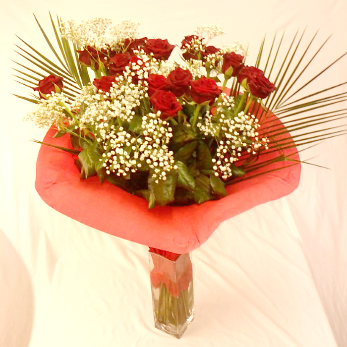 30 Red Roses in vase